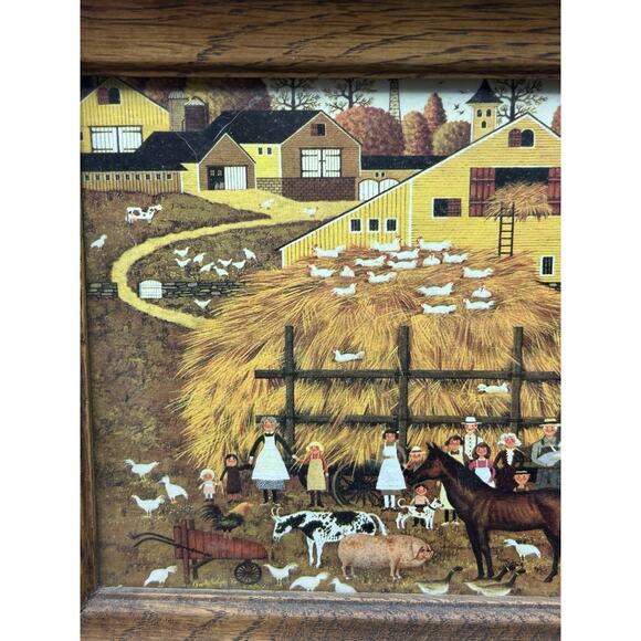 Charles Wysocki Farm Folk & Dr Bonkley Veterinarian Wooden Framed Art Americana - Picture 3 of 13